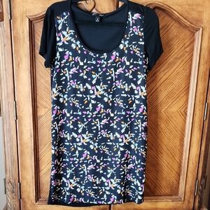 Aqua Black Graphic Dress Small